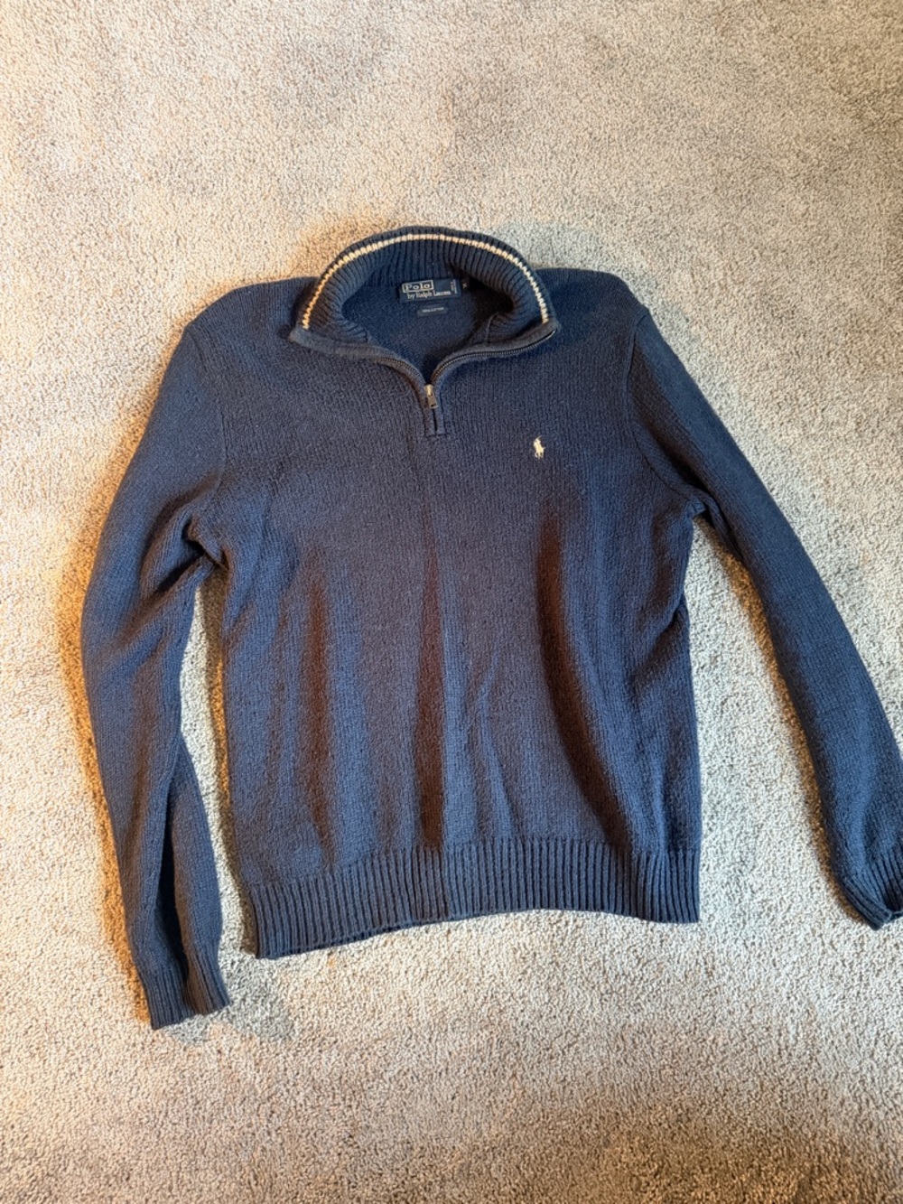 Ralph Lauren Navy Half-Zip Sweater with Polo Pony